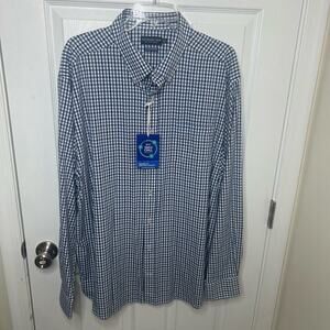 Southern Tide Button Down Size XXL Gingham Madras Blue 91% Nylon 5382
